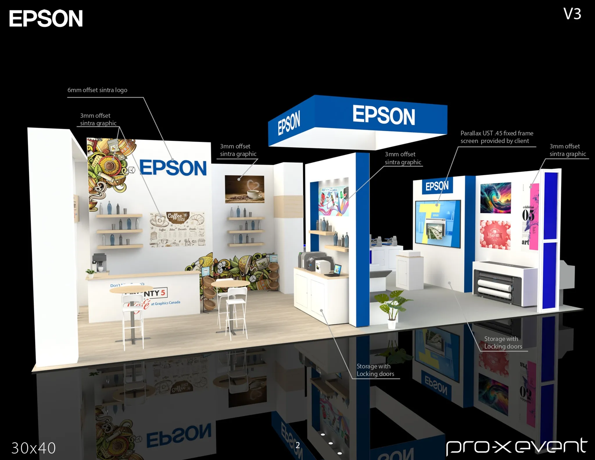 30x40 Île booth design by Pro-X Exhibits